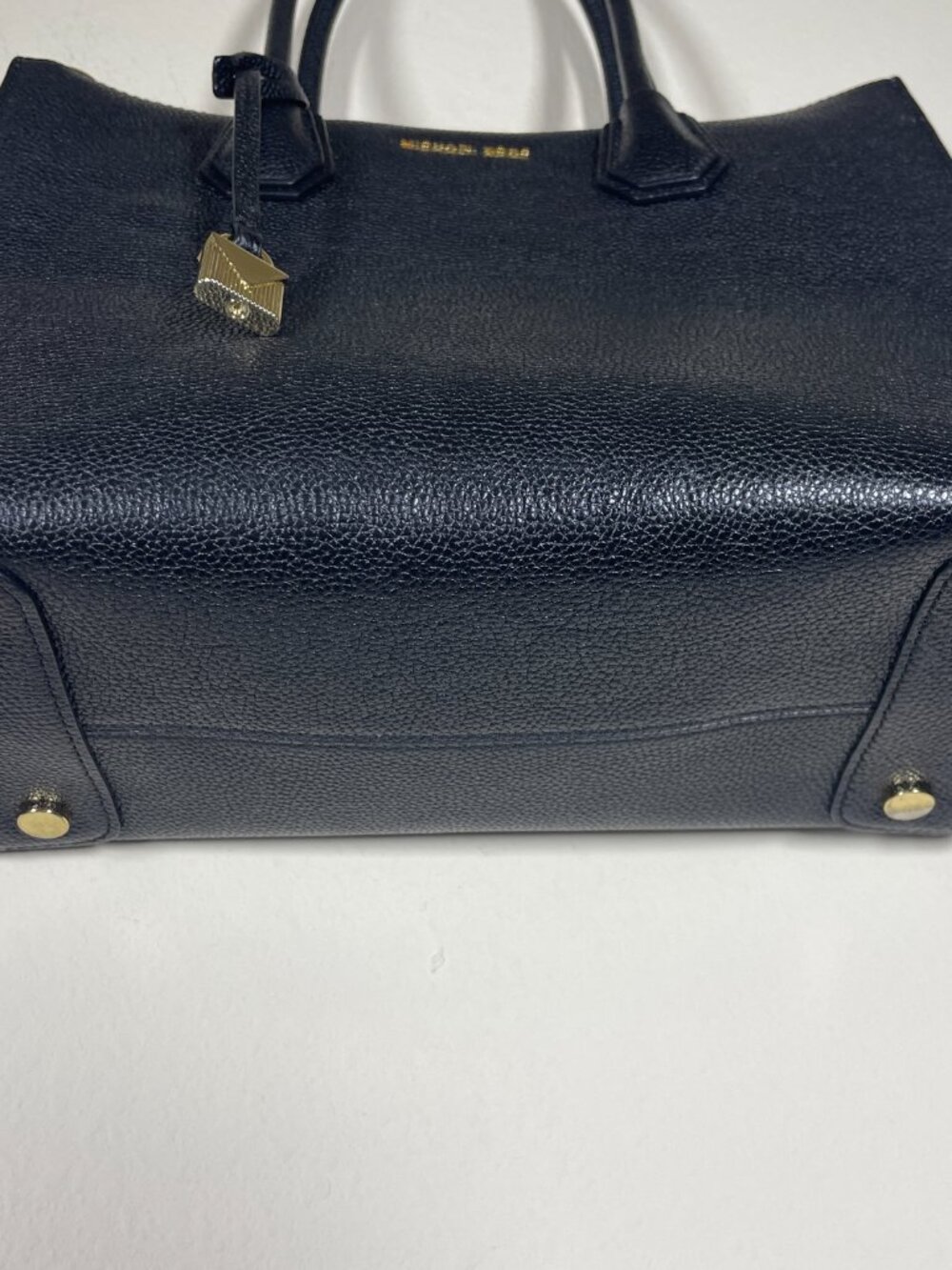 Michael Kors Black Pebble Leather Tote Bag with Duster 12" x 10" Excellent! - Picture 3 of 7